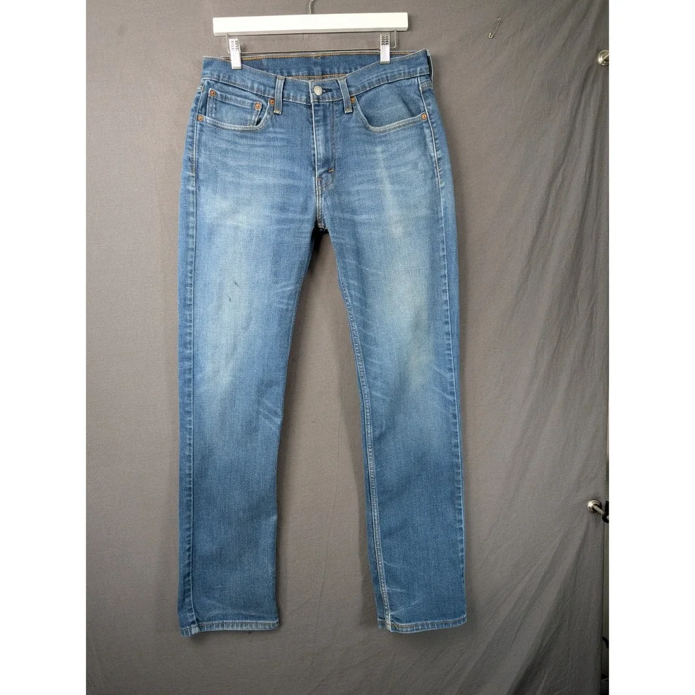 Levi 514 Straight Fit Jeans Mens 34x34 Blue Denim Medium Wash 00514-1302